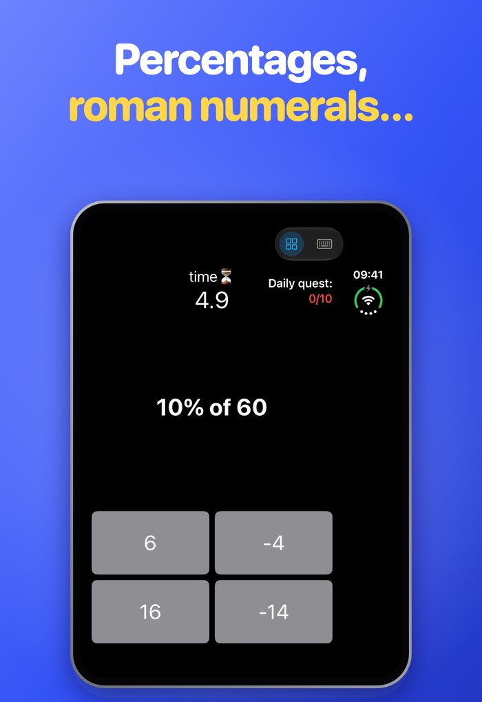 maxmatics auf dem iPhone Duo, zugeklappt – Prozentaufgabe