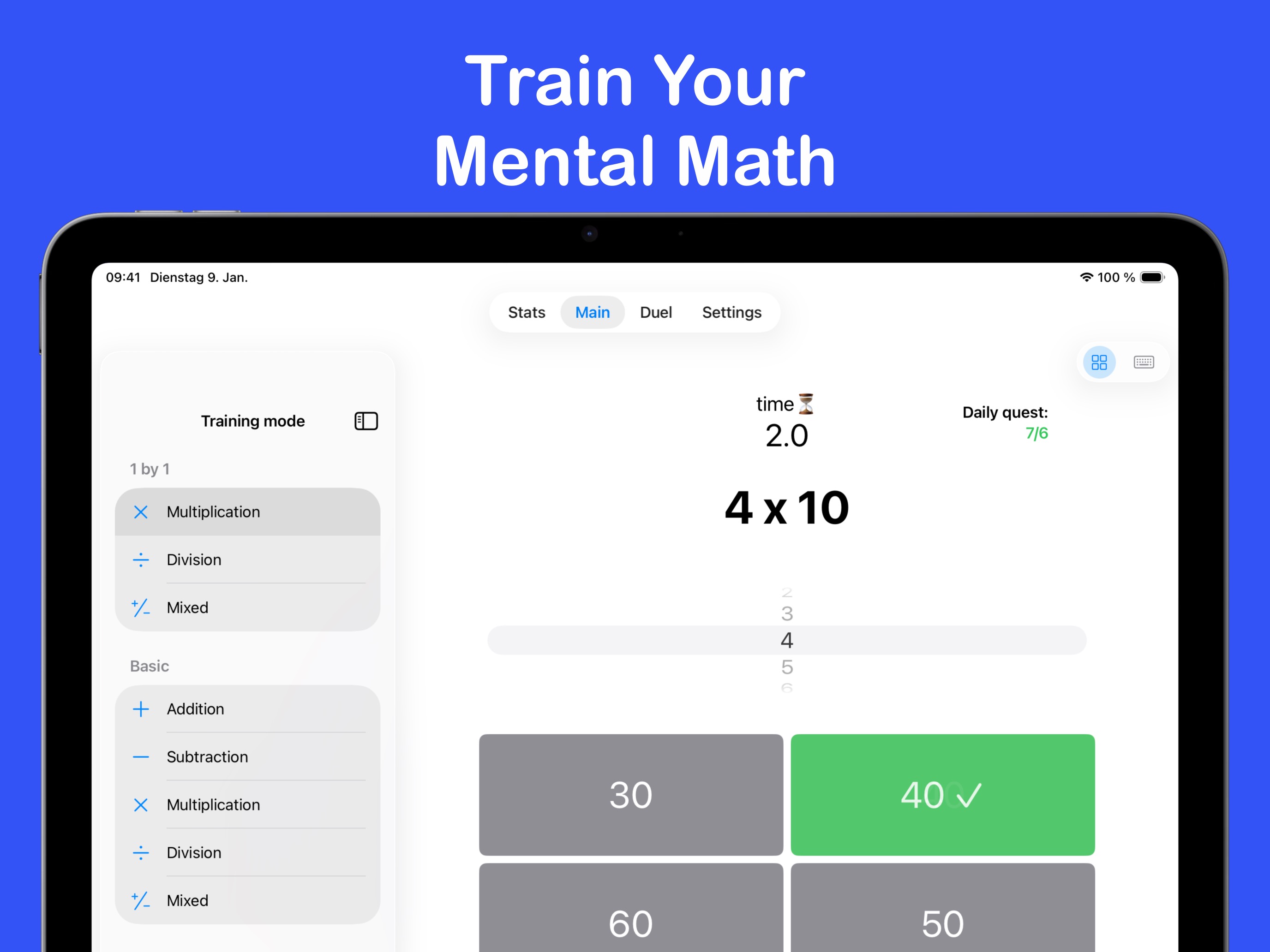 maxmatics auf dem iPad – Training